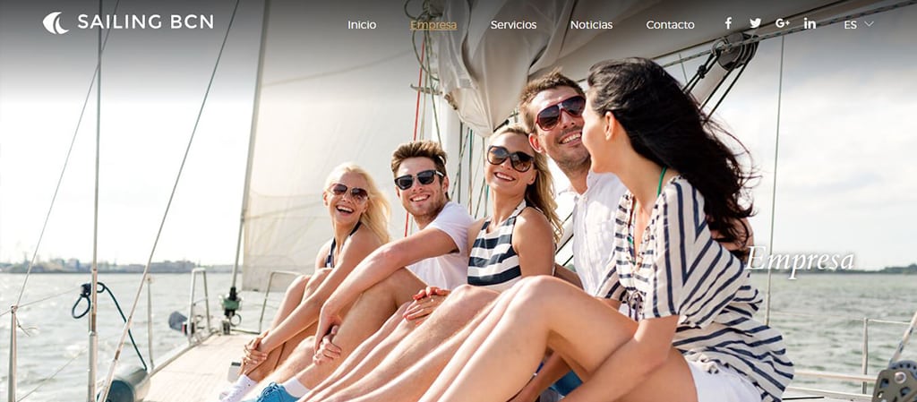 Pantallazo web de Sailing BCN