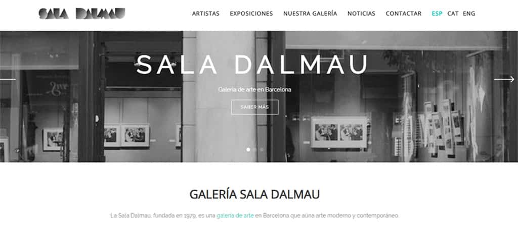Captura de pantalla de la web de la Sala Dalmau